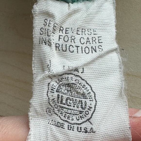 60s Vintage Mid Century Seafoam Knit Collared Cardigan - Picture 9 of 9